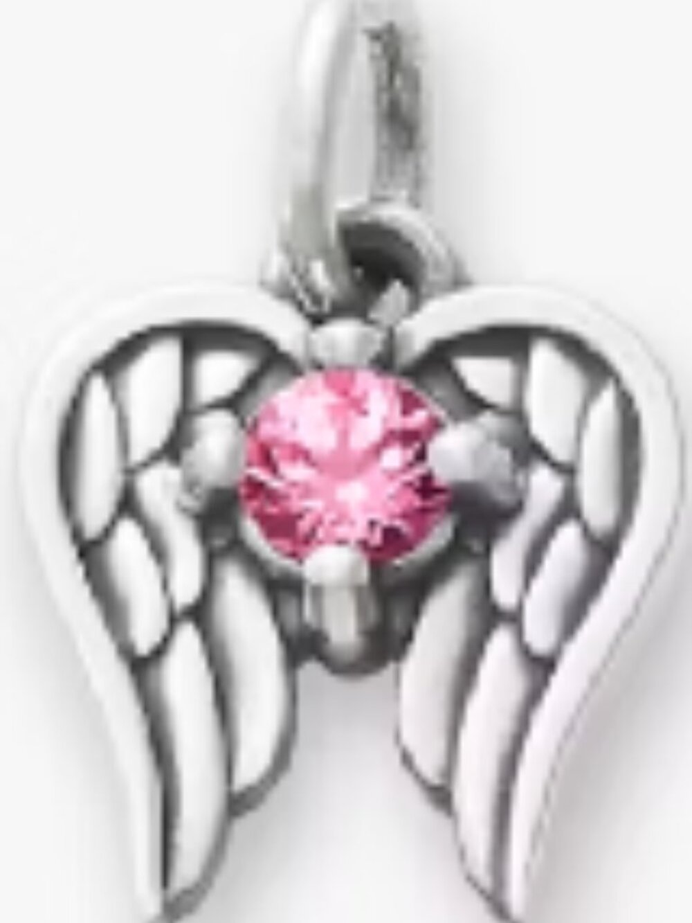 James Avery Lab-Created Pink Sapphire (October) Angel Wings Birthstone Charm